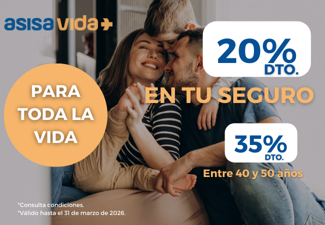 20% dto. Para siempre + 35% Entre 40 y 50 años