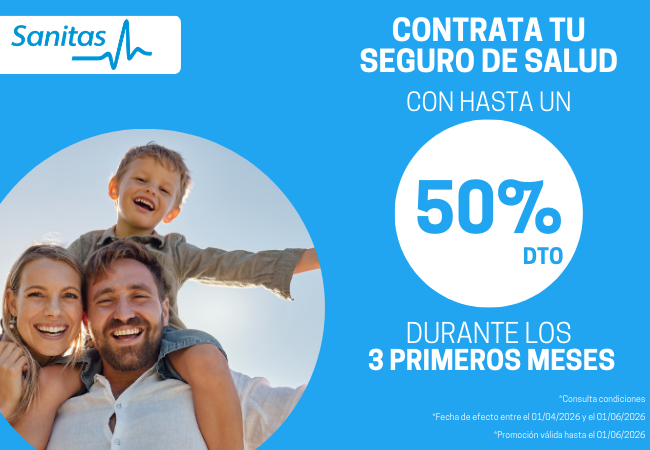 Hasta un 50% de descuento durante los 3 primeros meses en tu seguro de salud de Sanitas